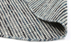 Scandi Teal Blue Reversible Wool Round Rug 200x200 cm Round