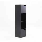 La Bella 119cm Black Bathroom Storage Cabinet Tall Slim