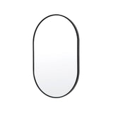 La Bella Black Wall Mirror Oval Aluminum Frame Makeup Decor Bathroom Vanity 50 x 75cm