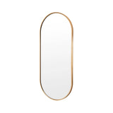 La Bella Gold Wall Mirror Oval Aluminum Frame Makeup Decor Bathroom Vanity 45 x 100cm