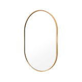 La Bella Gold Wall Mirror Oval Aluminum Frame Makeup Decor Bathroom Vanity 50 x 75cm