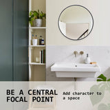 La Bella Black Wall Mirror Round Aluminum Frame Makeup Decor Bathroom Vanity 50cm