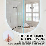 La Bella LED Wall Mirror Oval Touch Anti-Fog Makeup Decor Bathroom Vanity 50 x 75cm