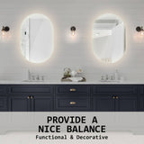 La Bella LED Wall Mirror Oval Touch Anti-Fog Makeup Decor Bathroom Vanity 50 x 75cm