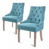 La Bella 2 Set Blue French Provincial Dining Chair Amour Oak Leg