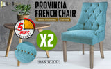 La Bella 2 Set Blue French Provincial Dining Chair Amour Oak Leg