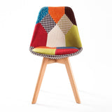 La Bella 4 Set Multi Colour Retro Dining Cafe Chair Padded Seat