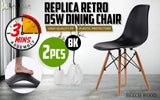 La Bella 2 Set Black Retro Dining Cafe Chair DSW PP