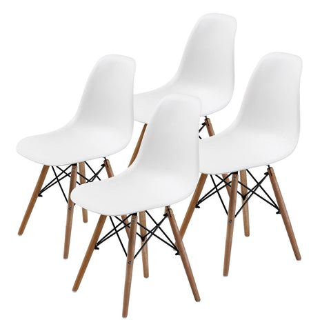 La Bella 4 Set White Retro Dining Cafe Chair DSW PP