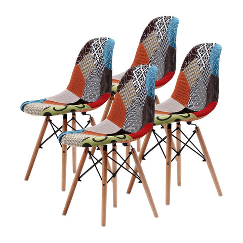 La Bella 2 Set Multi Colour Retro Dining Cafe Chair DSW Fabric