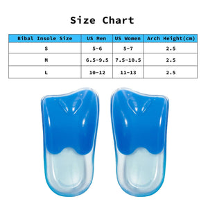 Bibal Insole 2X Pair M Size Gel Half Insoles Shoe Inserts Arch Support Foot Pad