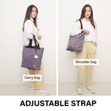 KOELE Purple Shopper Bag Tote Bag Foldable Travel Laptop Grocery KO-SHOULDER