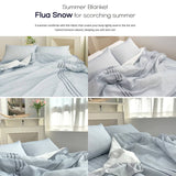 Saesom Double White Flua Snow Comforter Set Cool Lightweight Quilt Bedspread Bedding Coverlet