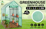 Home Ready Apex 1.9x1.2x1.9M Garden Greenhouse Walk-In Shed PE