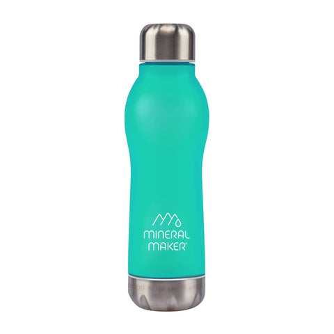 Mineral Maker MORBIDO Green Alkaline Filter Water Bottle + a Mineral Stone Pouch