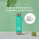 Mineral Maker MORBIDO Green Alkaline Filter Water Bottle + a Mineral Stone Pouch