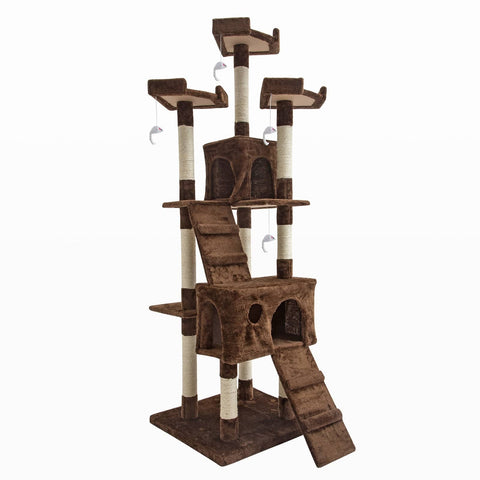 Paw Mate 180cm Brown Cat Tree Jumbo Multi Level Scratcher