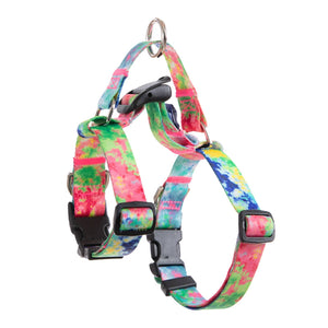 Banhamsisun L Dog Double-Lined Straps Harness and Lead Set Leash Adjustable No Pull