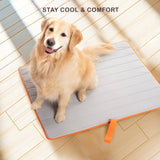 Banhamsisun L Beige Pet Dog Cooling Mat Non-Slip Travel Roll Up Cool Pad Bed Outdoor