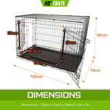 Paw Mate Wire Dog Cage Foldable Crate Kennel 48in with Tray