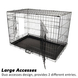 Paw Mate Wire Dog Cage Foldable Crate Kennel 36in withTray + Cushion Mat Combo