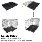 Paw Mate Wire Dog Cage Foldable Crate Kennel 48in with Tray + Cushion Mat Combo