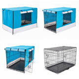 Paw Mate Wire Dog Cage Foldable Crate Kennel 36in with Tray + Blue Cover Combo