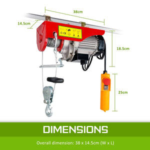 Dynamic Power Electric Hoist Remote Chain Lift 240V 1020w 250/500KG