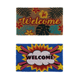 2 x Doormat for Front Door Entryway Cursive Natural Coconut Coir Floor mat Outdoor 45x75cm