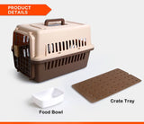 YES4PETS Small Dog Cat Rabbit Crate Pet Carrier Airline Cage With Bowl and Tray-Dark Blue