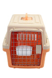 Medium Dog Cat Crate Pet Carrier Airline Cage With Bowl & Tray-Orange