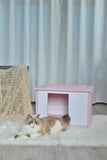 Small Plastic Pet Dog Puppy Cat House Kennel Pink