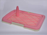 Medium Portable Dog Potty Training Tray Pet Puppy Toilet Trays Loo Pad Mat Pink