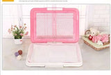 Medium Portable Dog Potty Training Tray Pet Puppy Toilet Trays Loo Pad Mat Pink