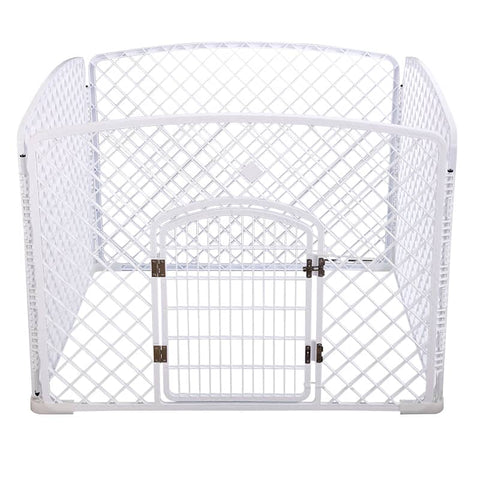 4 Panel Plastic Pet Pen Pet Foldable Fence Dog Fence Enclosure With Gate White