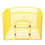 4 Panel Plastic Pet Pen Pet Foldable Fence Dog Fence Enclosure With Gate Yellow