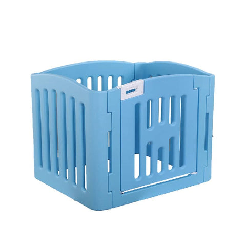 4 Panel Plastic Pet Pen Pet Foldable Fence Dog Fence Enclosure With Gate Blue