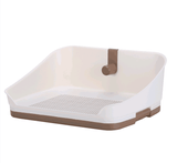 Medium Portable Dog Potty Training Tray Pet Puppy Toilet Trays Loo Pad Mat With Wall Brown