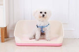 Medium Portable Dog Potty Training Tray Pet Puppy Toilet Trays Loo Pad Mat With Wall Pink