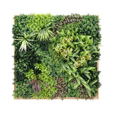 3D 1Mx1M Green Artificial Plants Wall Panel Flower Wall With Frame Vertical Garden UV Resistant Frame