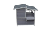 2 Story Cat Shelter Condo with Escape Door Rainproof Kitty House