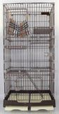 179 cm Brown Pet 4 Level Cat Cage House With Litter Tray & Wheel 82x57x179 CM