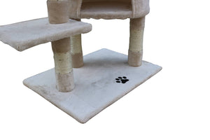 120 cm Multi level Cat Kitten Scratching Post Tree-Beige