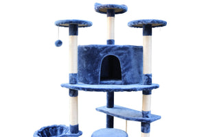 200 cm Cat Scratching Post Tree Scratcher Corner Tower Furniture- Blue