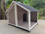 L Timber Pet Dog Kennel House Puppy Wooden Timber Cabin 130x105x100cm