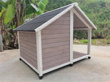 L Timber Pet Dog Kennel House Puppy Wooden Timber Cabin 130x105x100cm