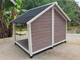 L Timber Pet Dog Kennel House Puppy Wooden Timber Cabin 130x105x100cm