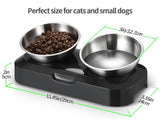 Stainless Steel Pet Bowl Water Bowls Portable Anti Slip Skid Feeder Dog Rabbit Cat