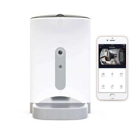 Smart Automatic Pet Dog Cat Rabbit Feeder Smartphone Camera APP for iPhone Android