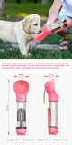 4 in 1 Portable Pet Dog Puppy Cat Drinking Mug Water Feeder Bottle Valve Travel Bottle Pink